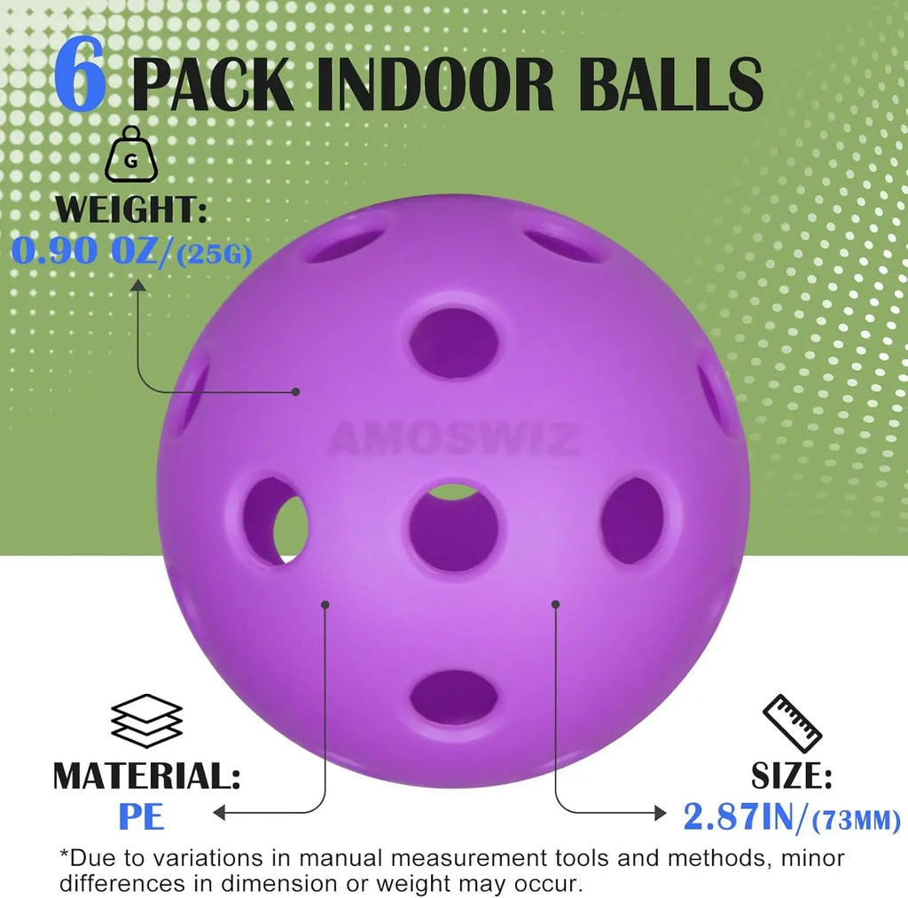 Indoor Pickleballs 6-Pack