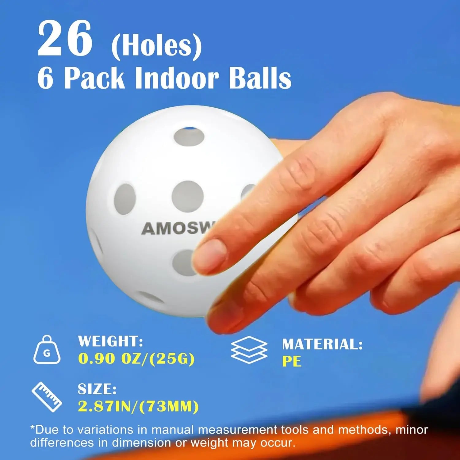 Indoor Pickleballs 6-Pack